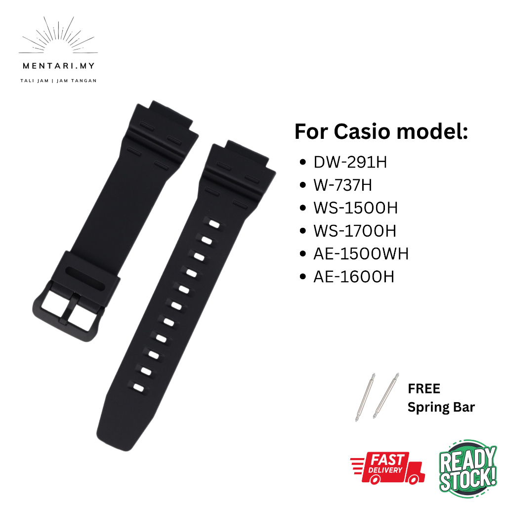 สายนาฬิกาสําหรับ Casio DW-291H W-737H AE-1500WH PU 18mm