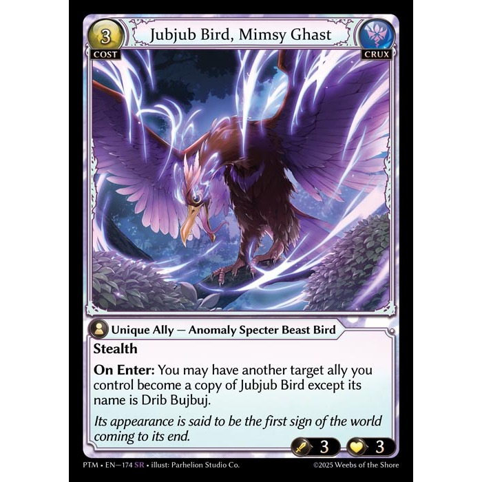 (GA) Grand Archive TCG - Jubjub Bird, Mimsy Ghast (SR) PTM EN–174 English Phantom Monarchs