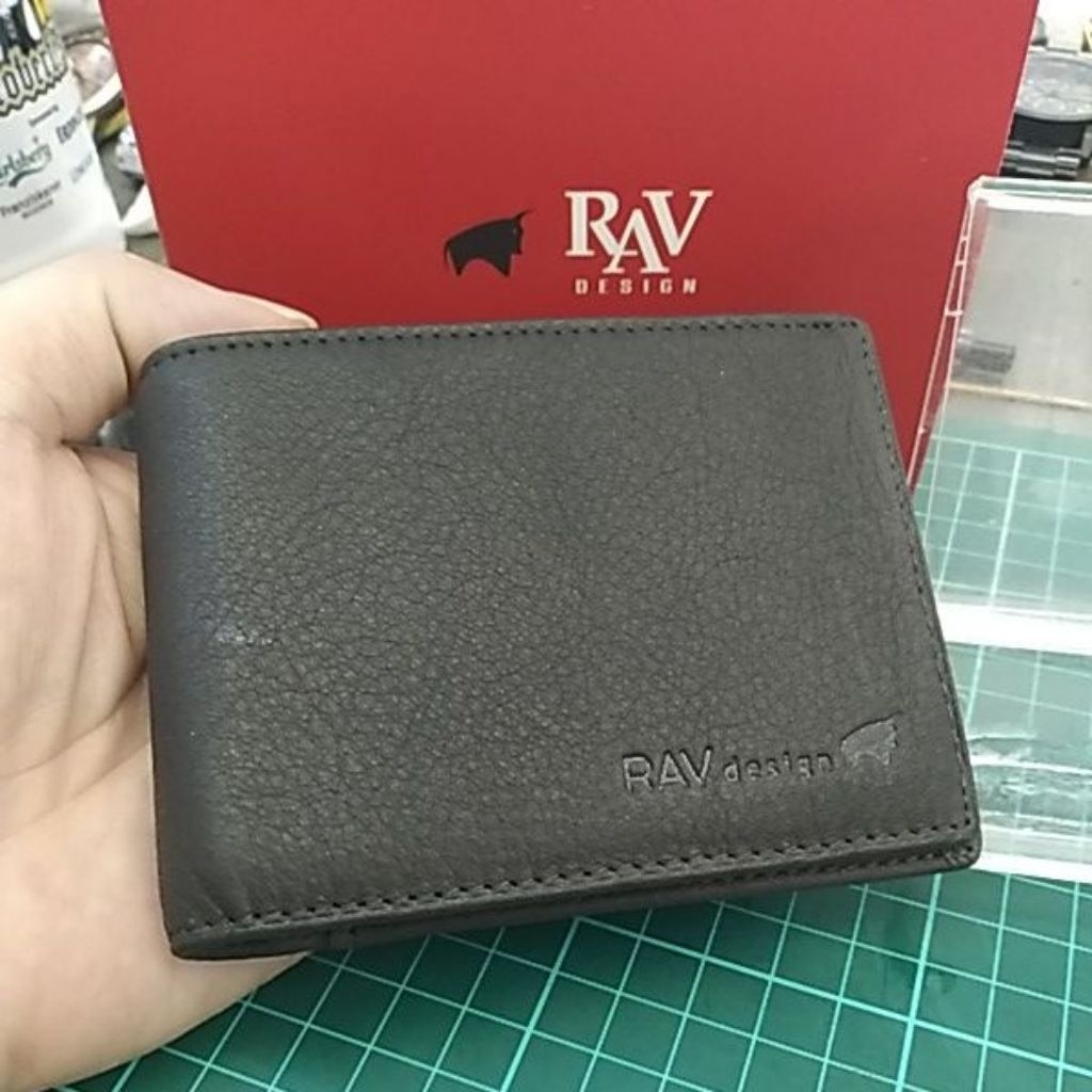 ใหม่ RAV DESIGN LEATHER Money Clip Wallet 11 ช่อง 1Pocket Money 1 Money Clip 9Card Holder