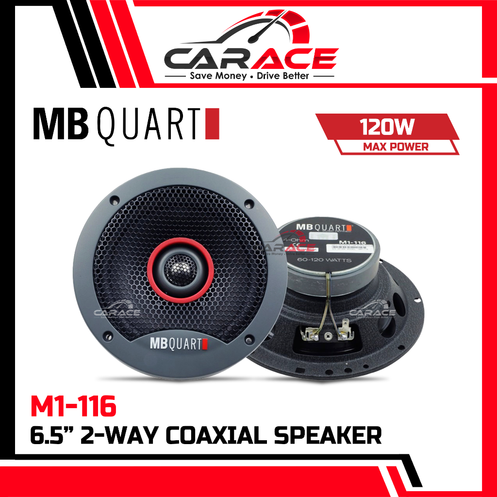 MB Quart 2-Way Coaxial Car Speaker (6.5") MBQuart M116 ลําโพง Kereta 2Way 120W