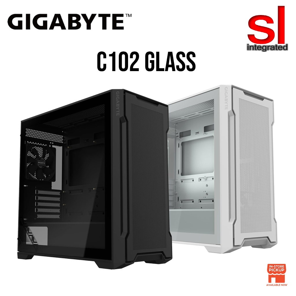 Gigabyte C102 Glass Mid Tower M-ATX Gaming Casing - (ดํา/ขาว)