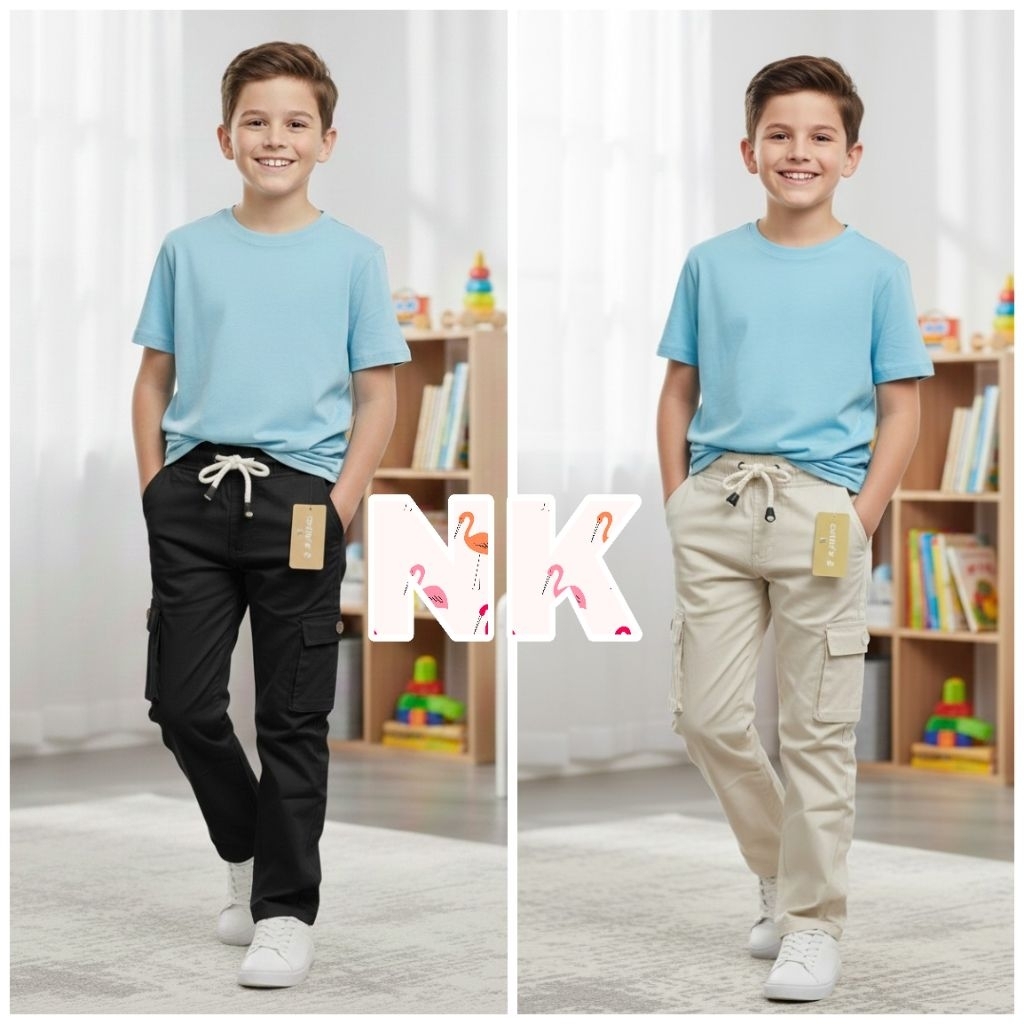 Unisex Seluar Cargo 6 Cotton Pocket Quality Good 2 Years To 12 Years