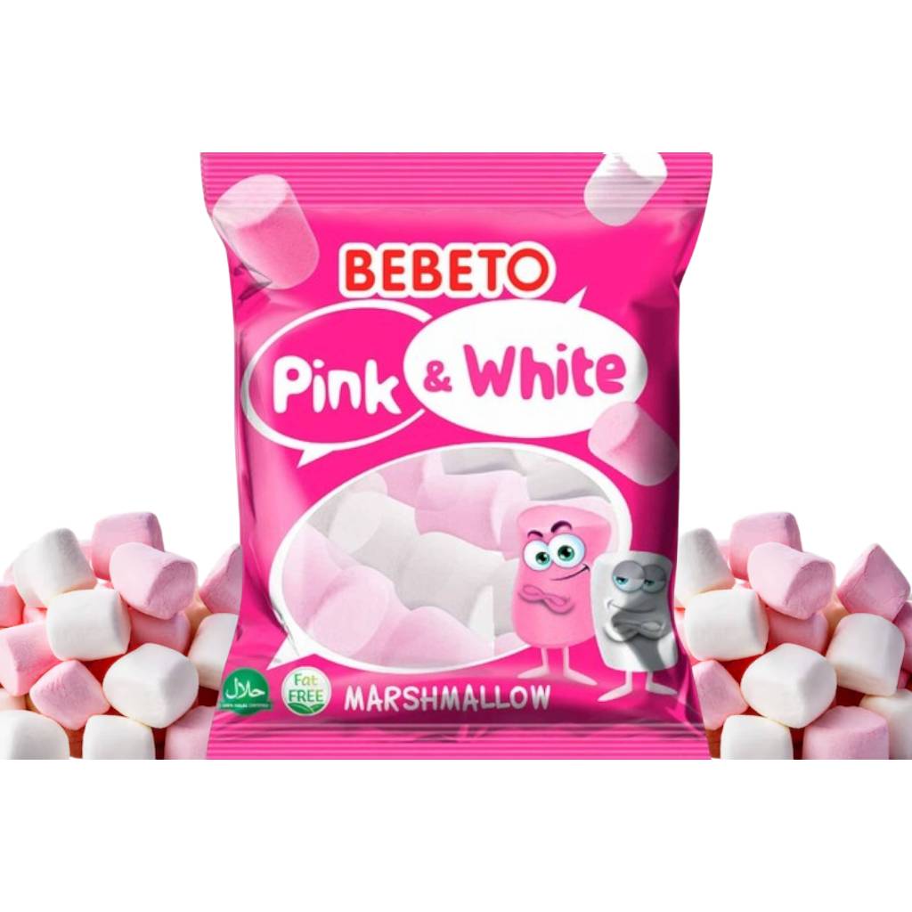 "Bebeto Pink White Marshmallow Soft Candy "