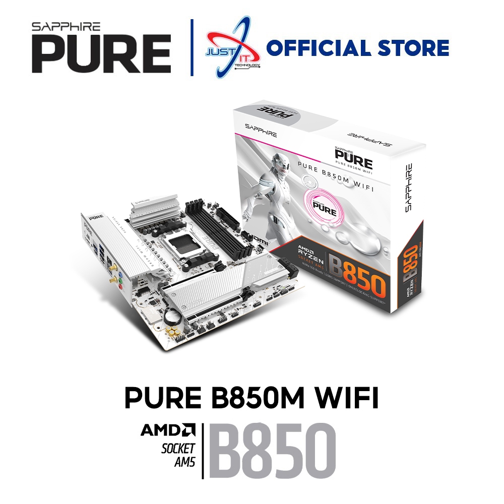 SAPPHIRE PURE B850M WIFI DDR5 / D5 AM5 GAMING MOTHERBOARD COMBO 7600 / 7700X / 7800X3D / 9800X3D / 9