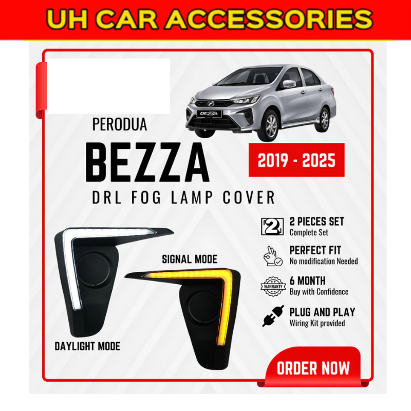 RGB Colourful Perodua Bezza 2020-2025 DRL ไฟตัดหมอก Daylight LED อุปกรณ์เสริม
