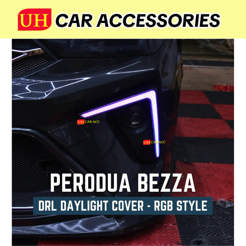 RGB COLOURFUL PERODUA BEZZA 2020 - 2025 DRL FOG LAMP DAYLIGHT อุปกรณ์เสริม LED