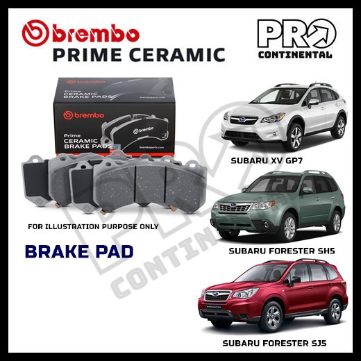 BREMBO PRIME CERAMIC SUBARU XV GP7 FORESTER SH5 SJ5 แผ่นรองเบรกด้านหลังด้านหน้า
