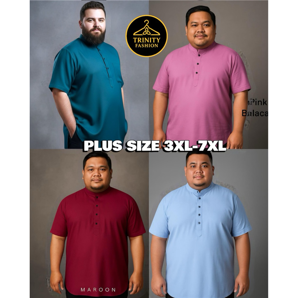BIG SIZE PLUS SIZE 3XL-8XL เสื้อเชิ้ตลําลองแขนสั้น