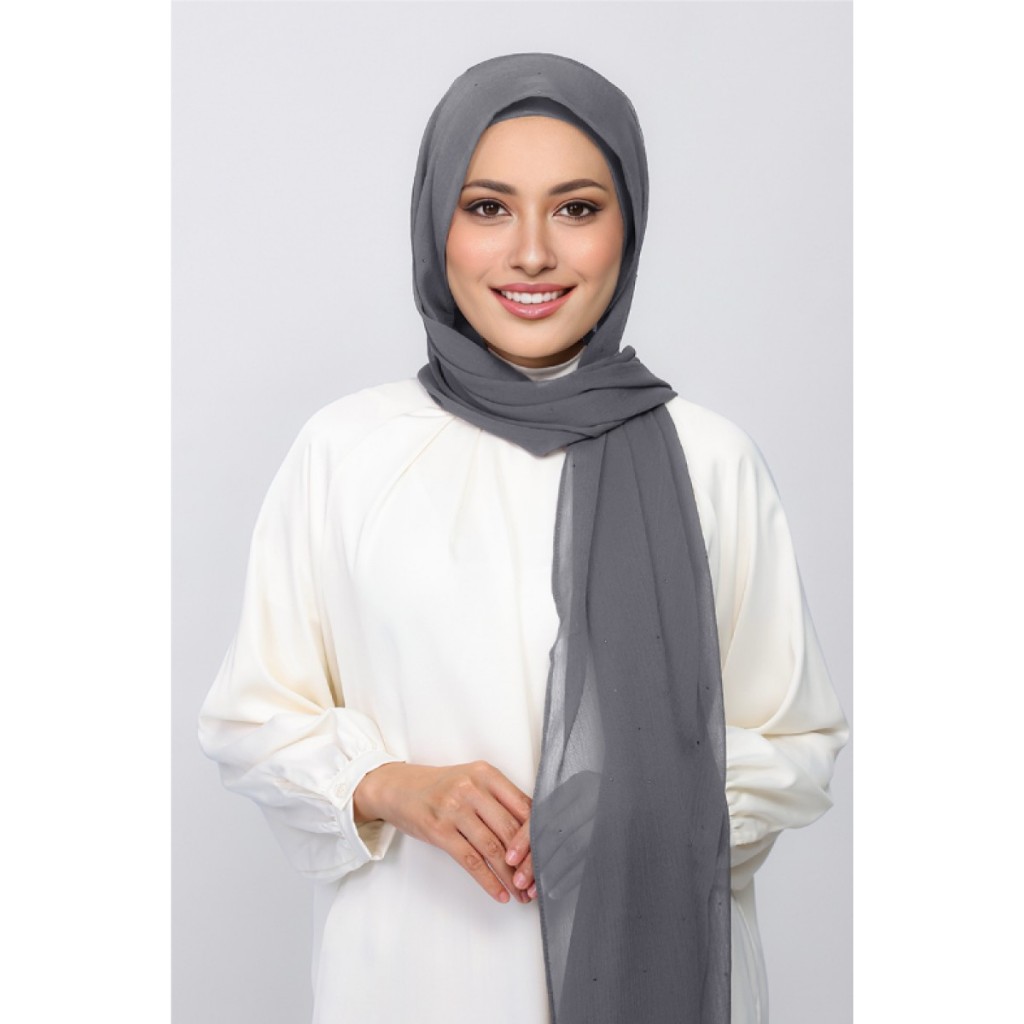 BOKITATTA Pewter ( Crystal ) คริสตัลผ้าชีฟองย่นธรรมดา