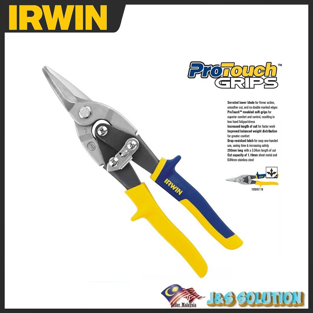 IRWIN 10 (250mm) AVIATION STRAIGHT SNIPS 10504311