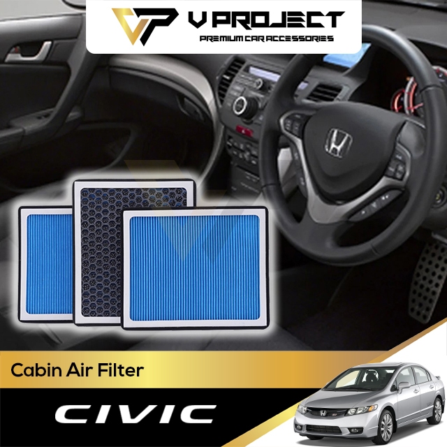 Honda Civic FD 8th 2005-2012 Cabin Aircon Filter เครื่องปรับอากาศอัตโนมัติ กรองอากาศสดรถอะไหล่ V Pro