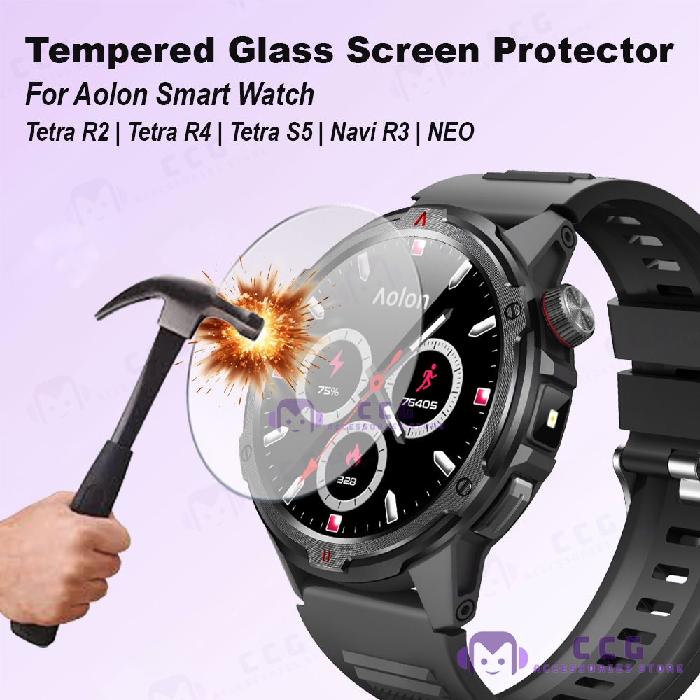 ป้องกันหน้าจอสําหรับ Aolon Tetra R4, Tetra R2, Tetra S5, Navi R3, นาฬิกา NEO กระจกนิรภัยและ TPU Soft