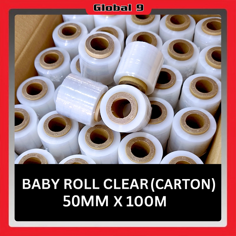 M-ONE ฟิล์มยืด (Carton) เบบี้โรล (ใส) 50mm x 100m