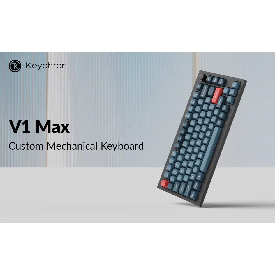 Keychron V1 Max 75% Hot-swappable RGB คีย์บอร์ดไร้สายแบบกําหนดเอง