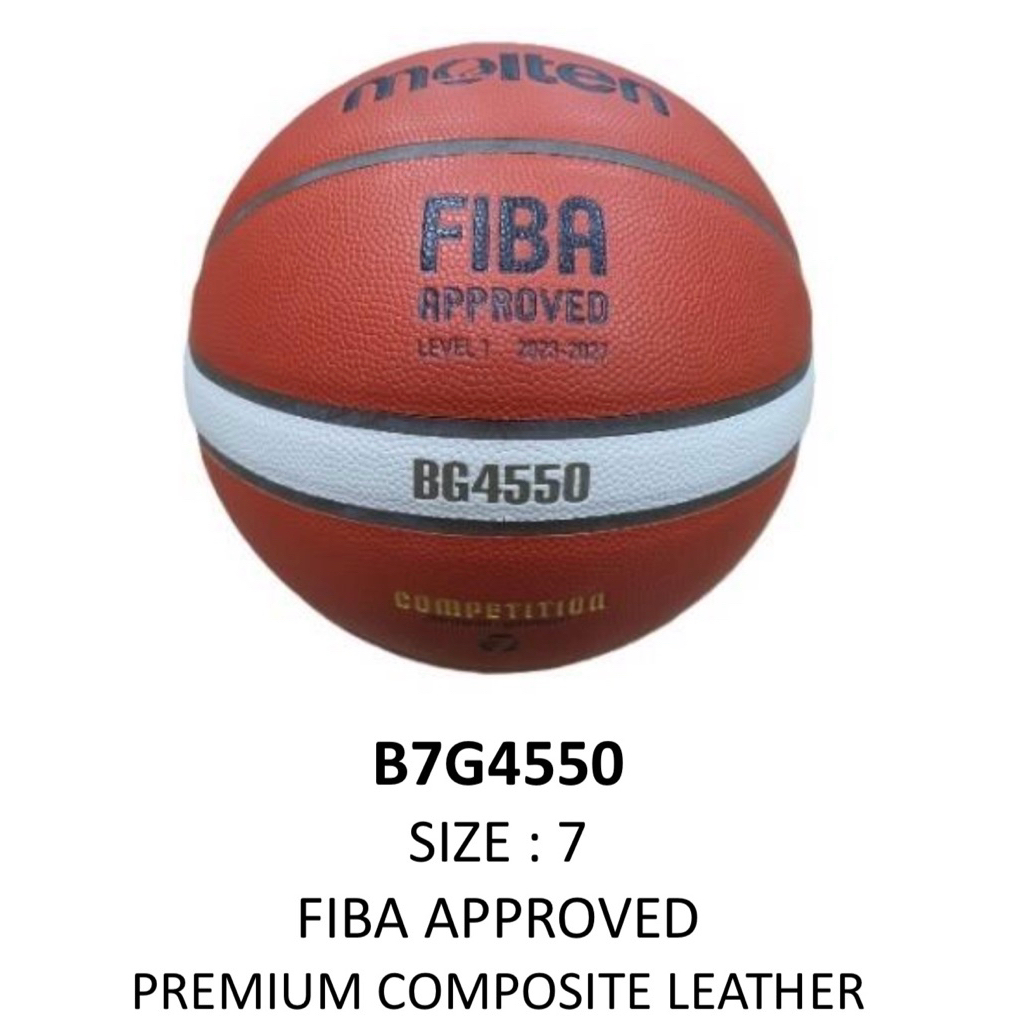 MOLTEN BASKETBALL BG4500 SIZE : 6&7 FIBA APPROVED PREMIUM COMPOSITE LEATHER MABA OFFICIAL BALL