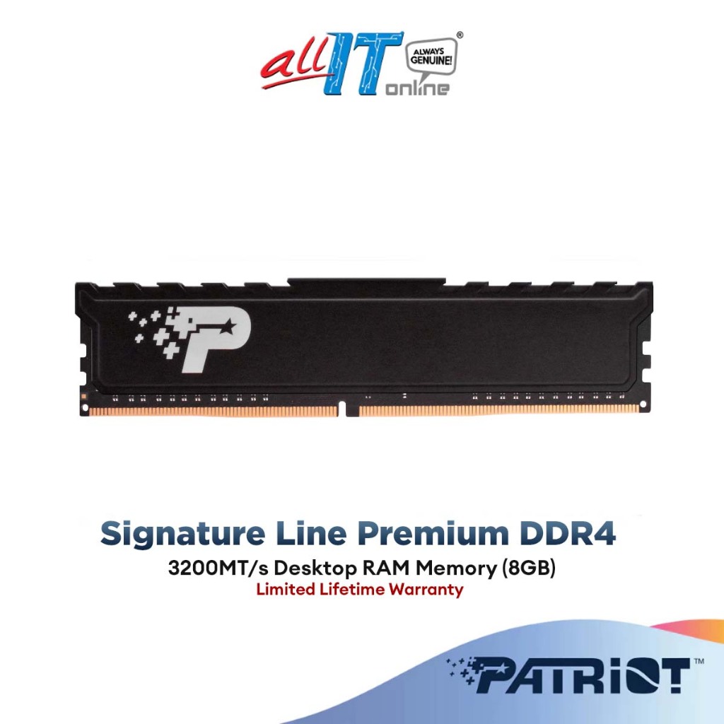 Patriot Signature Line Premium DDR4 3200MT/s หน่วยความจํา RAM เดสก์ท็อป (8GB)