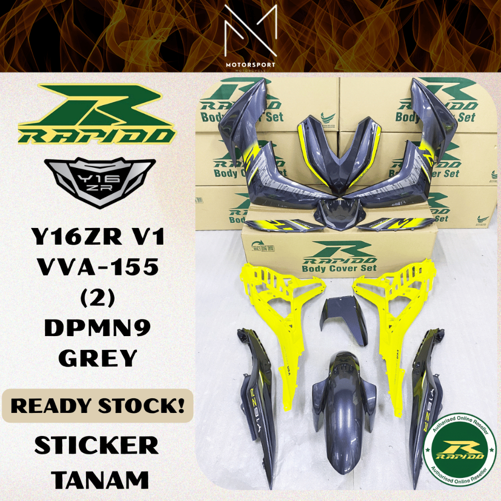 RAPIDO BODY COVER SET Y16ZR V1 VVA-155 (2) DPMN9 GREY (STICKER TANAM/AIRBRUSH) COVERSET Y16