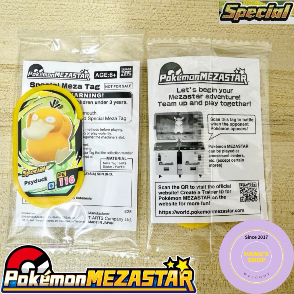 Pokemon Meezastar Special Psyduck Meza Tag