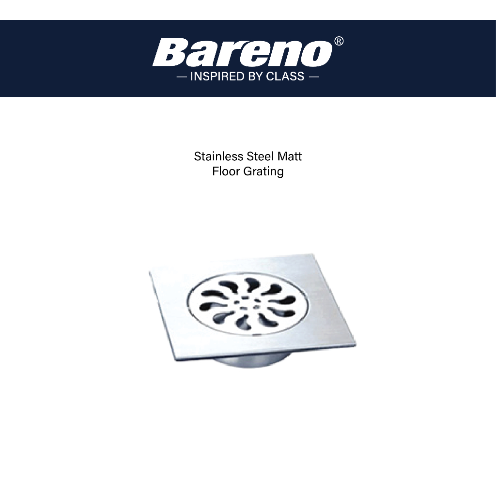 Bareno Stainless Steel Matt Finish Bathroom 4/5 นิ้วตะแกรงพื้น FG3138-4/FG3138-6