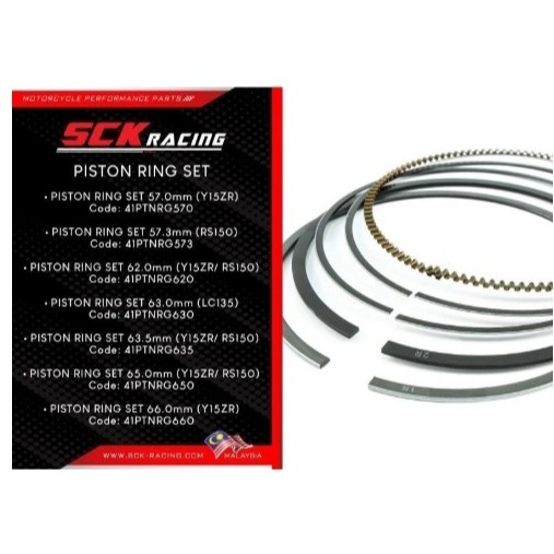 SCK RACING PISTON RING SET LC135 Y15 RS150 RSX 63.5MM