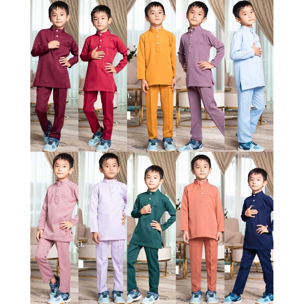 BAJU MELAYU SLIM FIT KIDS ALPHA 2024 ( 1-12Y) -P1/2