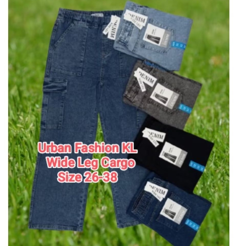 Urban Streetwear Vibes: กางเกงคาร์โก้ขากว้าง Hangover Denim HANGOVER กางเกงยีนส์คาร์โก้ขากว้างขนาด 2