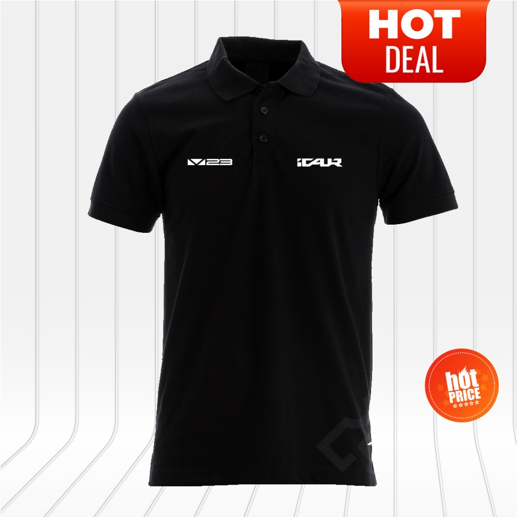 ใหม่ iCAUR i CAUR V23 โลโก้ EV รถ Polo Collar ผ้าฝ้าย 220GSM น้ําผึ้งหวีเสื้อยืด Tee Unisex แขนสั้น 