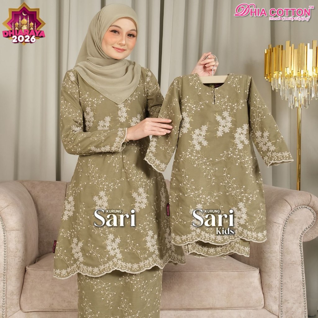KURUNG COTTON EMBROIDERY SARI & SARI KIDS II