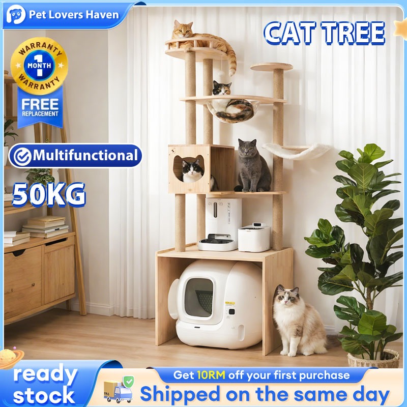 PAPAPET ไม้ Cat Tree Series Premium Sisal Cat Tree Scratcher Cat Scratcher Scratching โพสต์บอร์ด 猫爬架