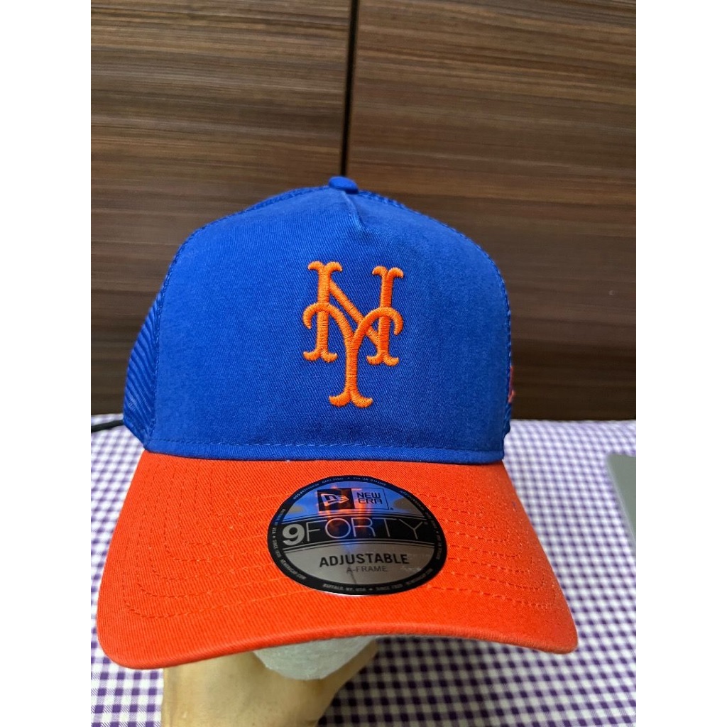 NE Trucker NYY Mets Washed 2 Tone Baseball Cap Adjustable Snapback