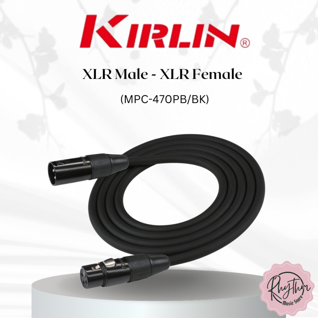 สายไมโครโฟน Kirlin MPC-470PB/BK: XLR ตัวผู้ - XLR ตัวเมีย