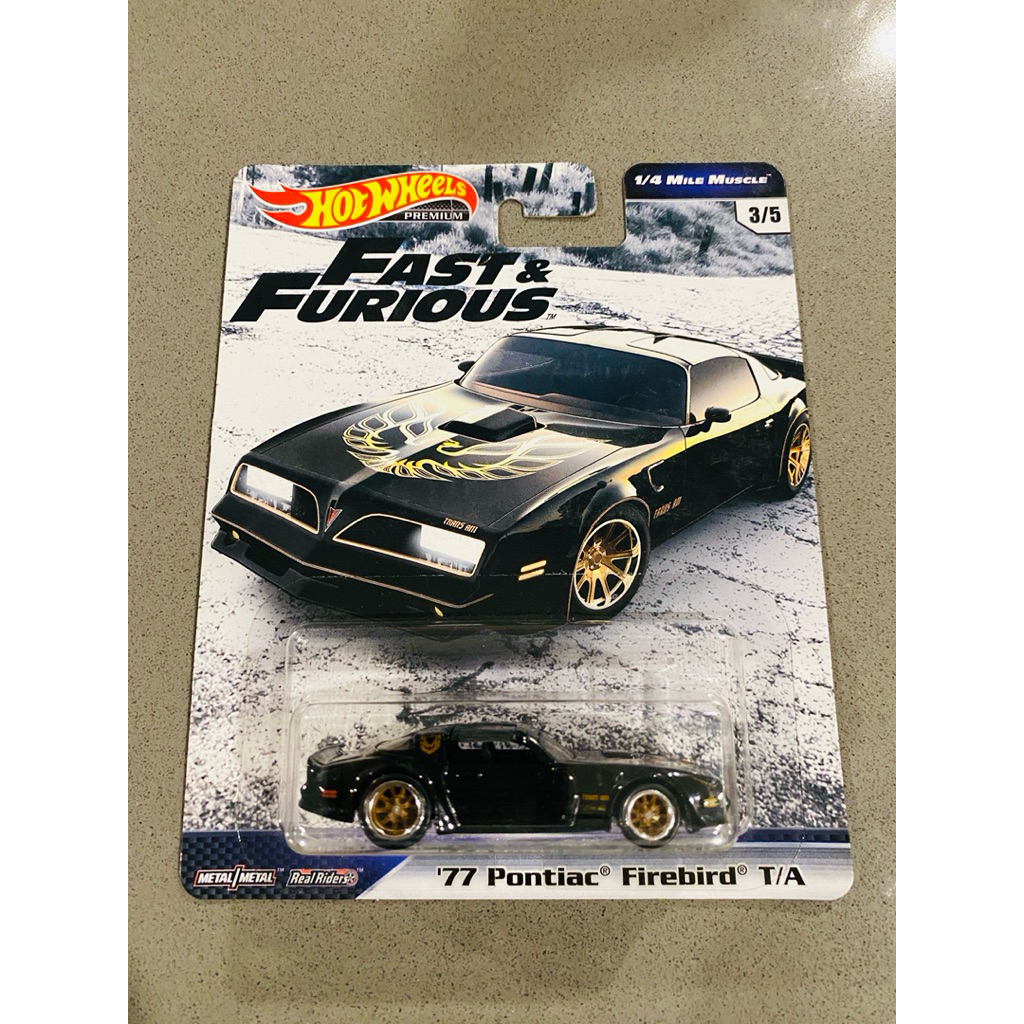 Hot Wheels Premium 77 Pontiac Firebird T/A จากซีรีส์ Fast & Furious 1/4 Mile Muscle