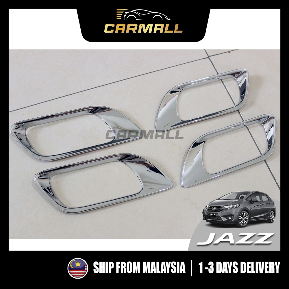 Honda Jazz Fit GK GK5 T5A 3rd ภายในแหวนเงินป้องกันประตูคาร์บอน 2014 - 2026 Jazz GK CarMall รถเครื่อง