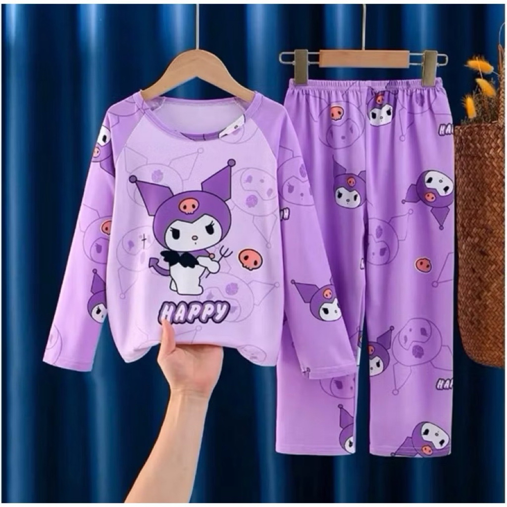Kuromi Labubu Roblox เด็ก pijamas ชุดนอนเด็กสาว pijamas เด็ก pijamas tidur เสื้อเด็ก t เสื้อ
