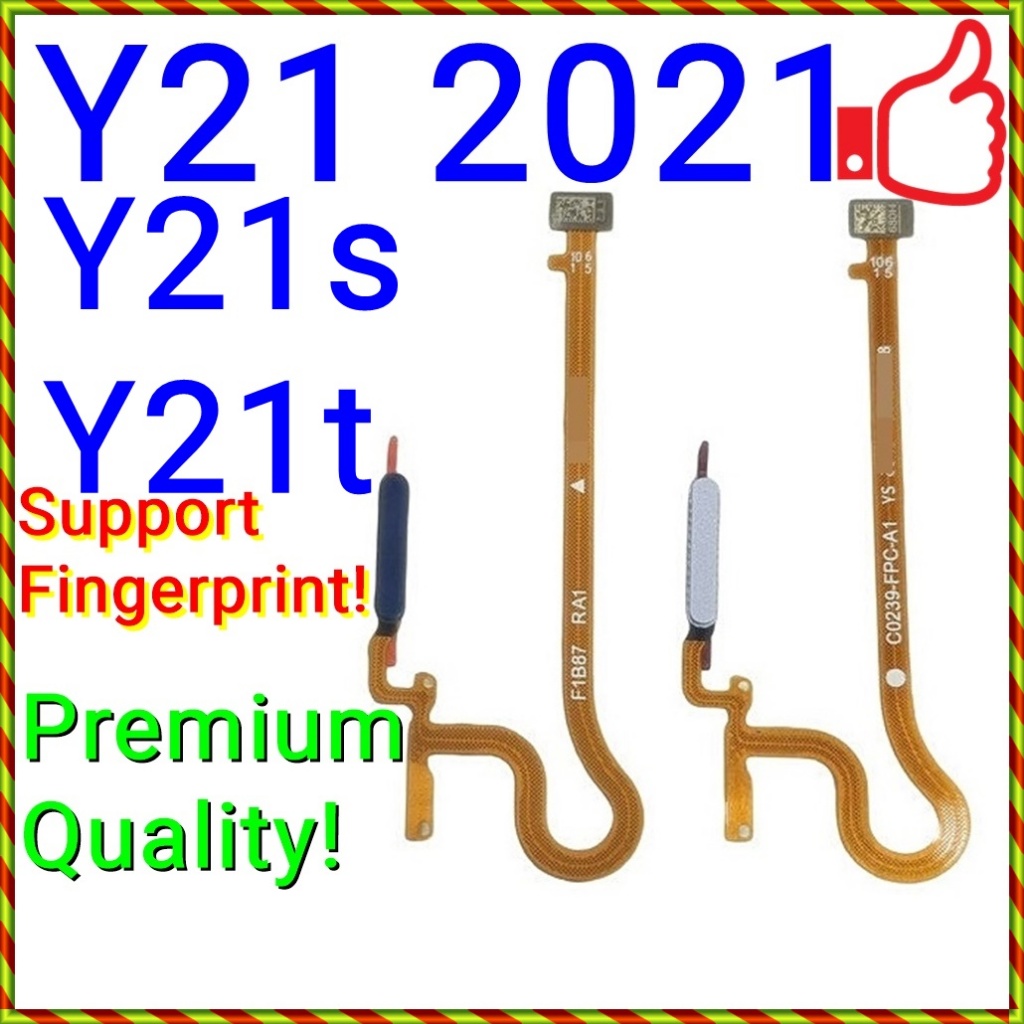 (รองรับลายนิ้วมือ) ปุ่มเปิดปิดใหม่ Flex Ribbon สําหรับ vivo Y21T Y21s Y21 2021 / V2131 V2111 เกรด