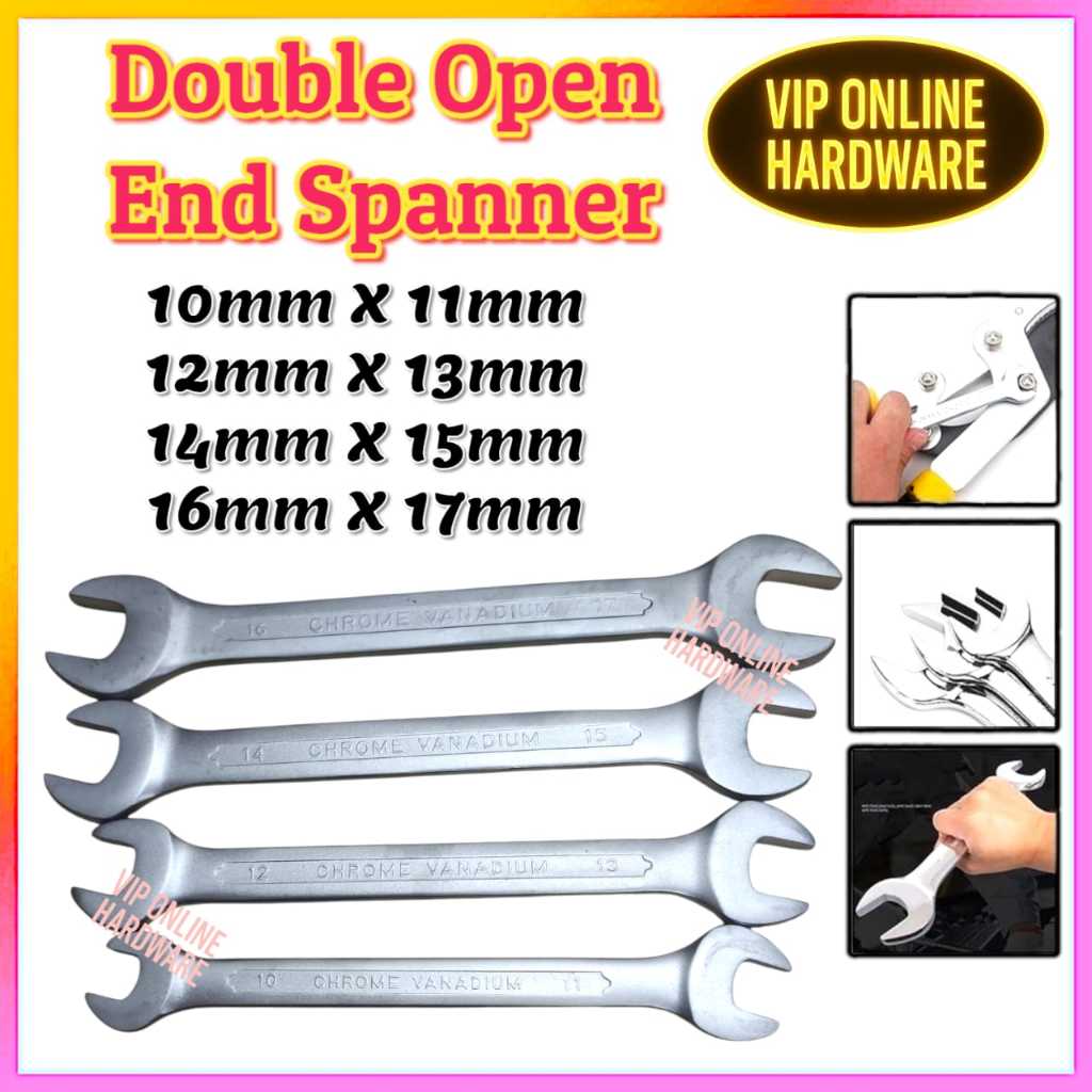 ยา !!! DOUBLE OPEN END SPANNER 10MMX11MM / 12MMX13MM / 14MMX15MM / 16MMX17MM