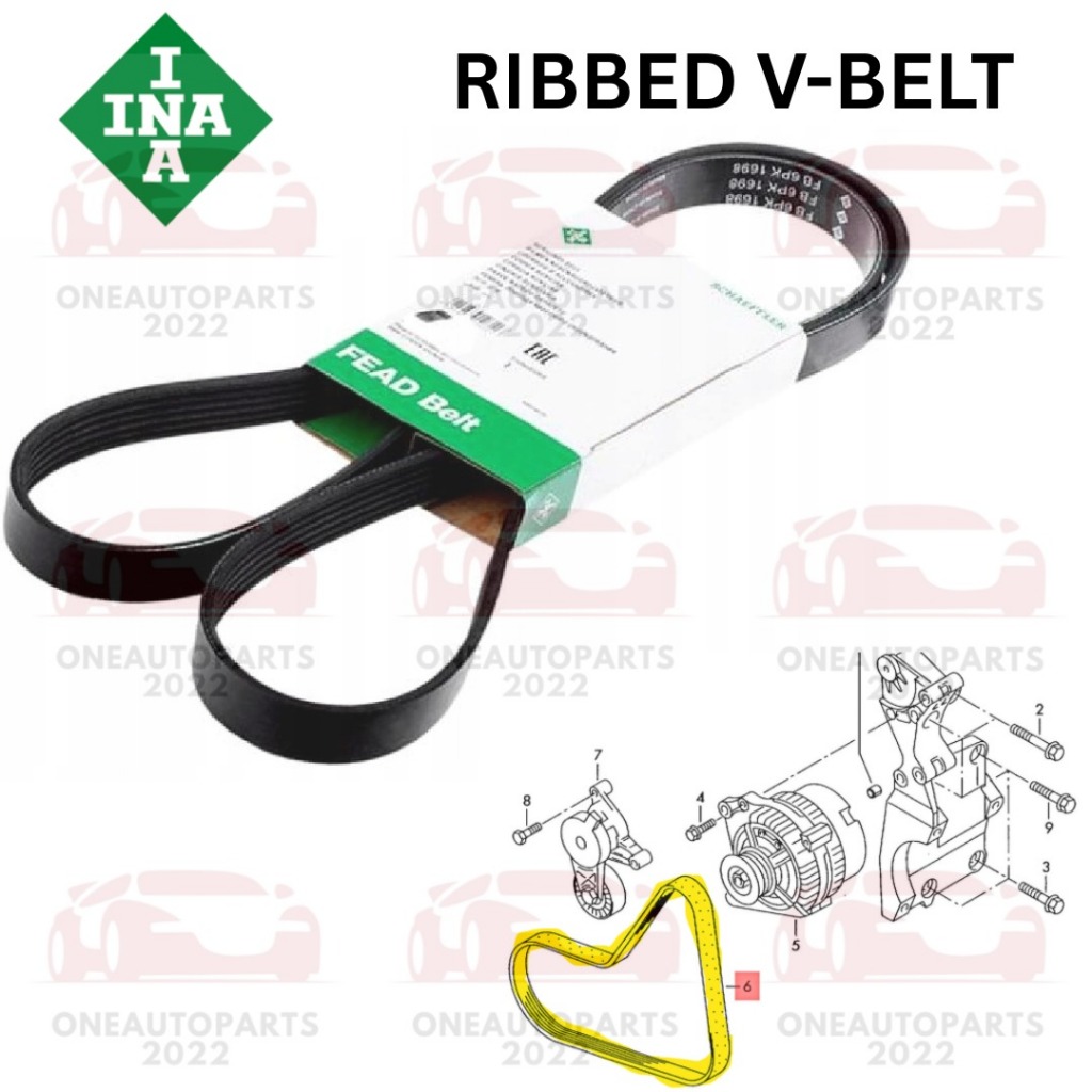 INA GERMANY RIBBED V-BELT VW GOLF mk5 mk6 2.0 GTI PASSAT B6 2.0 AUDI TTS 8J3 2.0 TFSI