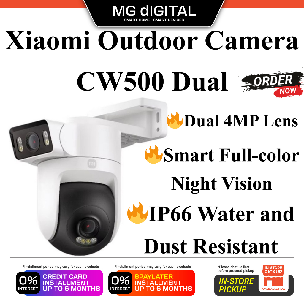 กล้องกลางแจ้ง Xiaomi CW500 Dual l Dual 4MP เลนส์ l IP66 กันน้ําและฝุ่น