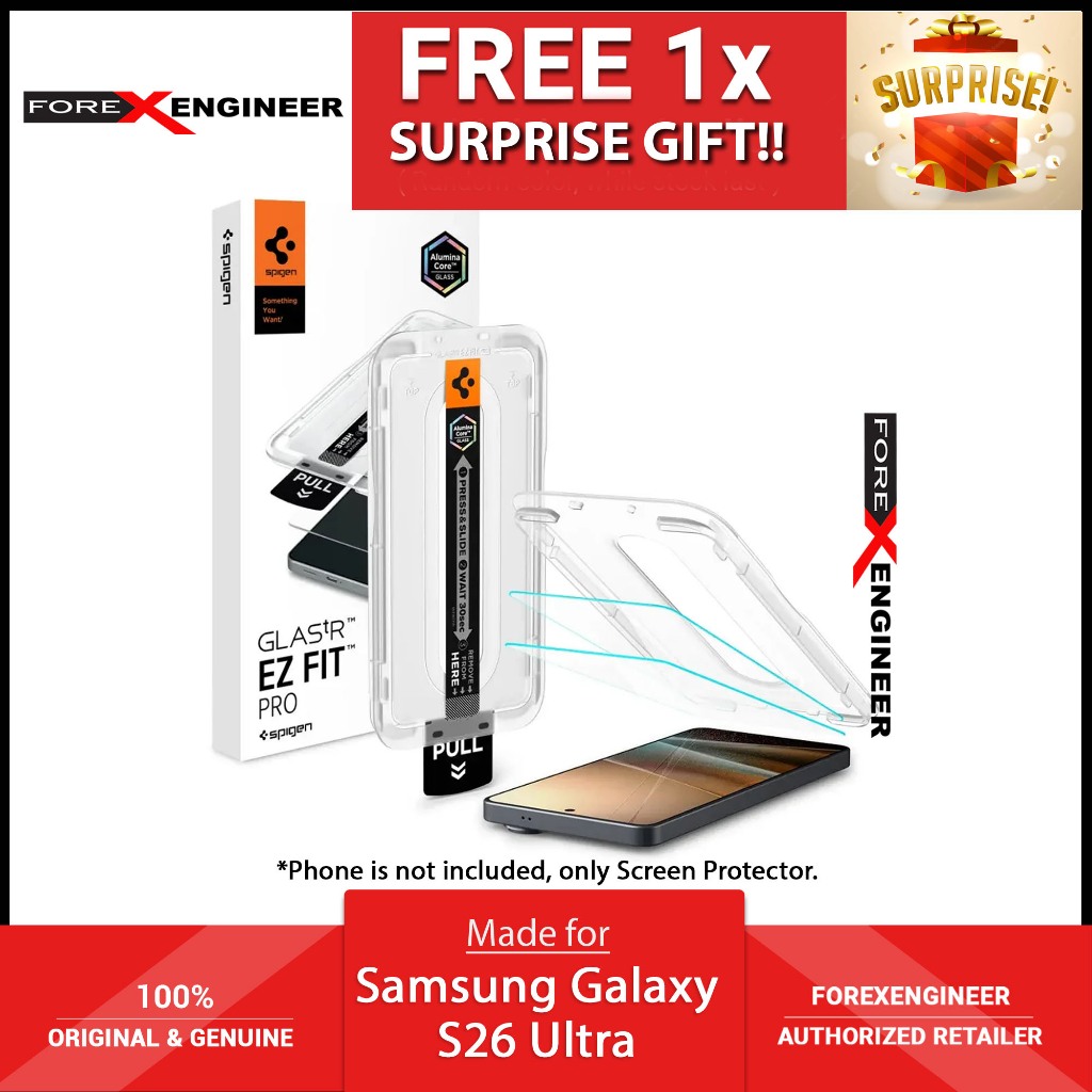 [2 แพ็ค][ Samsung Galaxy S26 Ultra ] ฟิล์มกันรอยหน้าจอป้องกัน Spigen EZ Fit Pro พร้อมถาด EZ Fit