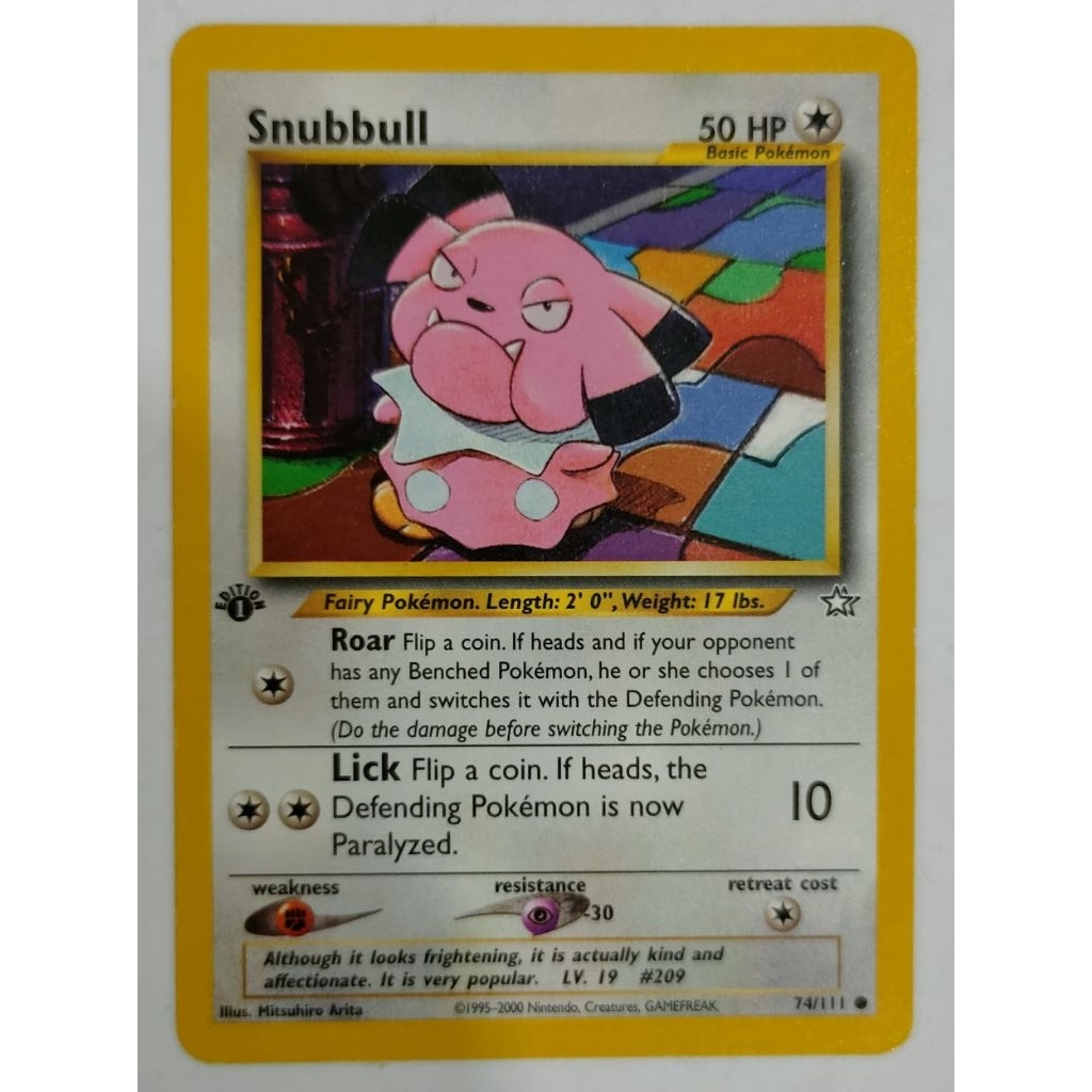 Snubbull - 74/111 - Common 1st Edition (Neo Genesis 1st Edition Singles) [Near Mint]