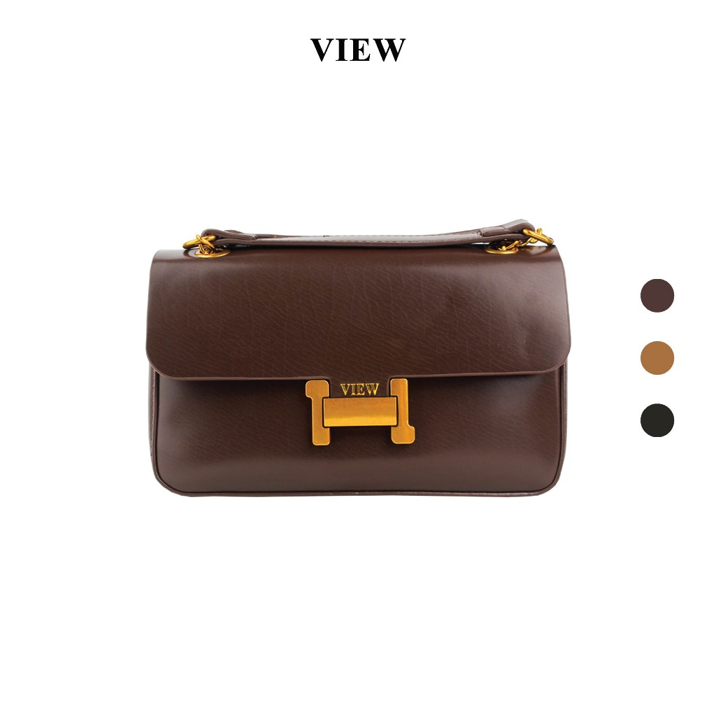 VIEW 3943-5 กระเป๋าสะพาย LAYLA สี Black Coffee และ Brown