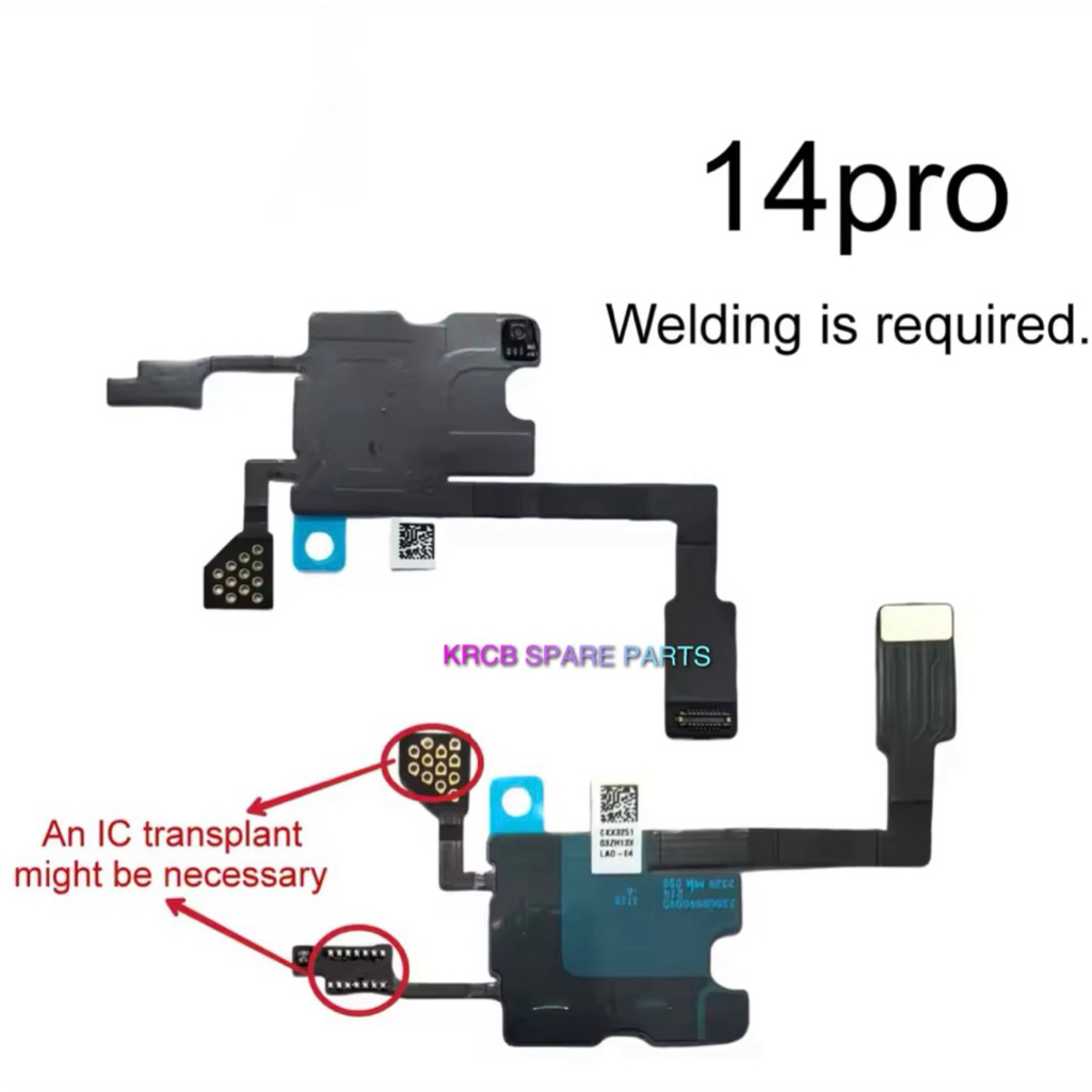KRCB Earpiece Sensor Flex Proximity Light Sensor สําหรับ 14 PRO MAX / 14 PRO Ribbon + Upper Mic