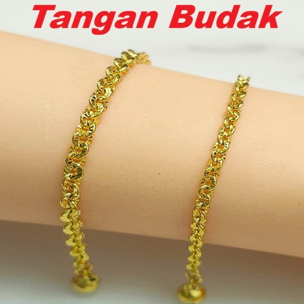 GHBBPLcut Gelang Emas Korea Tangan Budak Gelang Budak / สร้อยข้อมือชุบทองสําหรับเด็ก