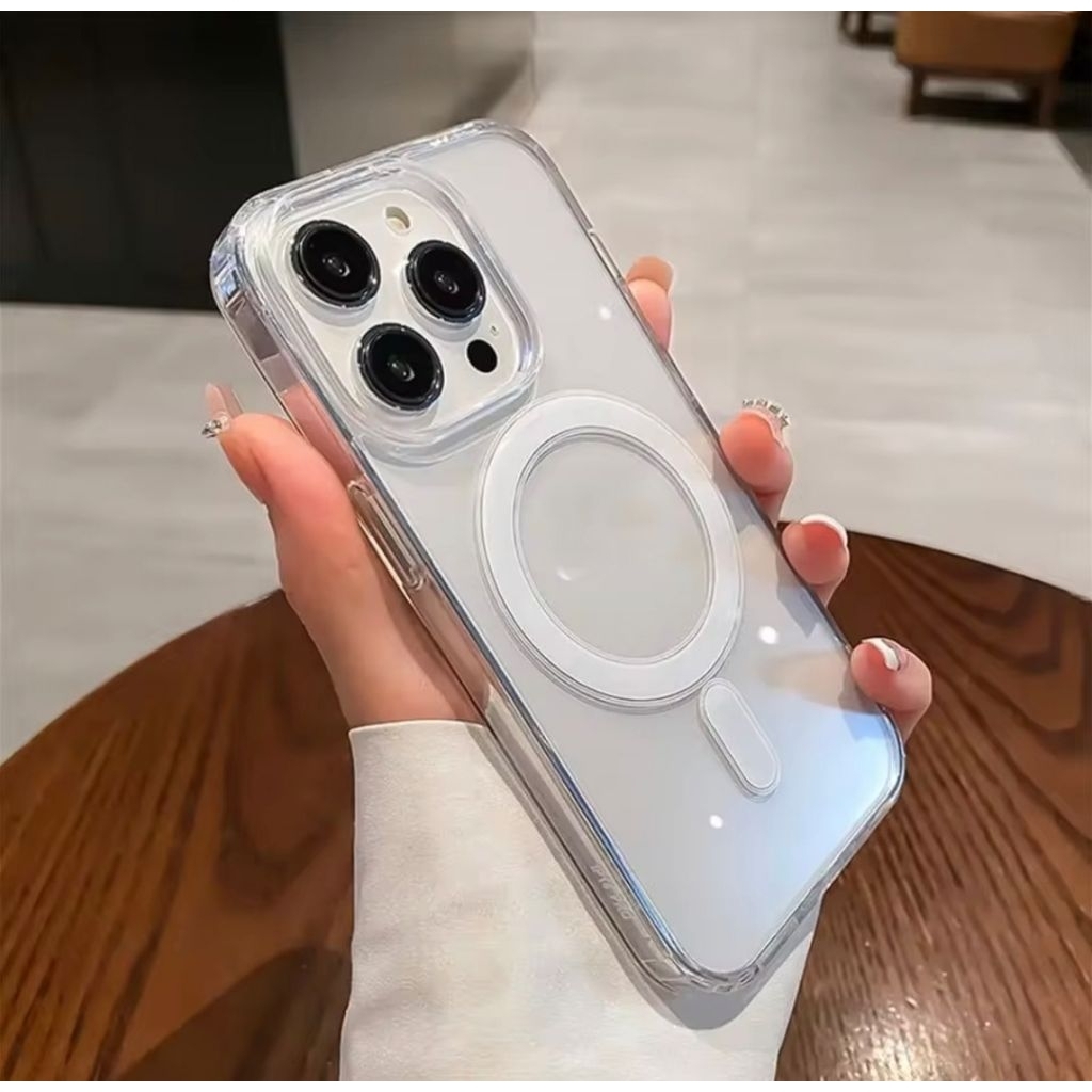 IPH ONE MAGNETIC TRANSPARKENT PHONE CASE 7 8 7P 8P XR XS MAX 11 12 13 14 + 15 15 + 16 + AIR 17 + 17 