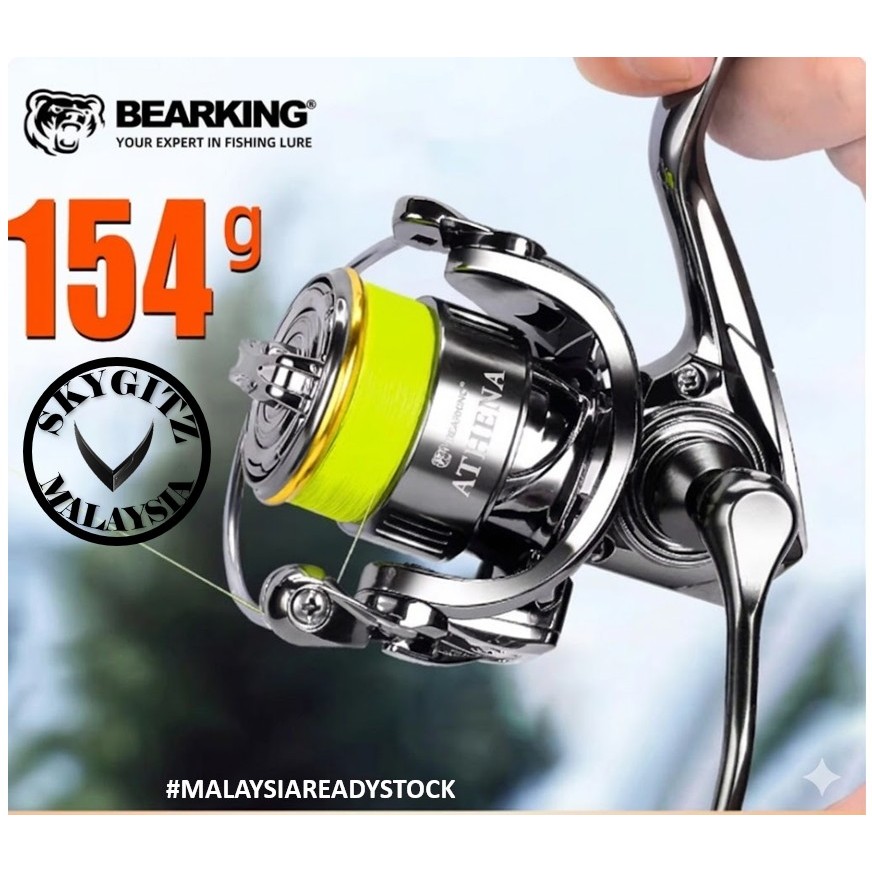 BEARKING ATHENA Ultra light 149g 6BB แบริ่งสแตนเลส 5 กก.ลากสูงสุดน้ําเค็ม Spinning Reel,