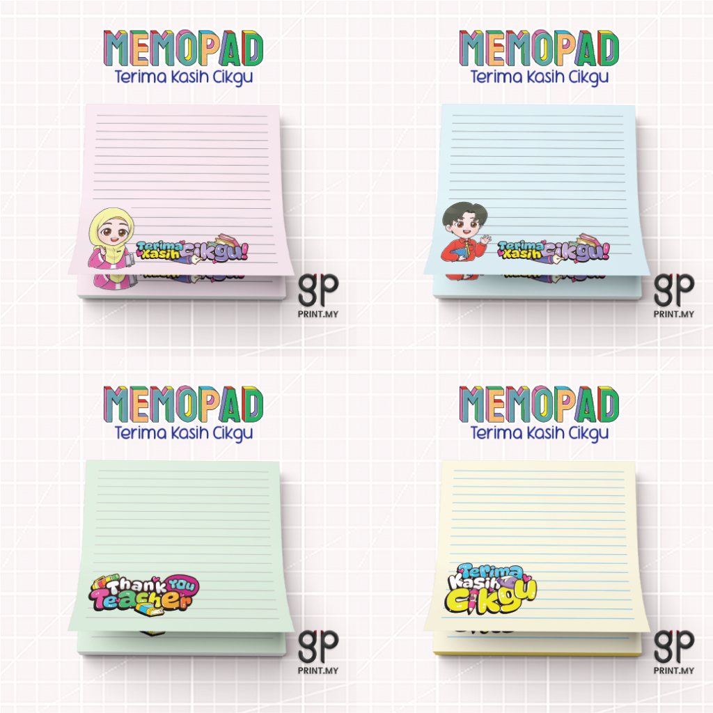 Memo Pad Hari Guru Comel 2026 / Mini Note Pad Guru / Teachers Day Budget / Memopad Notepad 9x9cm (30