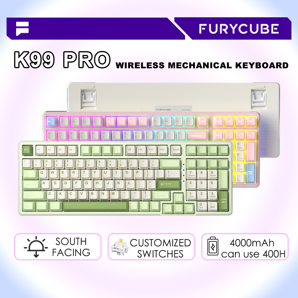 Furycube K99 PRO คีย์บอร์ดแบบกลไก Tri-mode North Facing RGB ปะเก็นโครงสร้างคีย์บอร์ดเกม