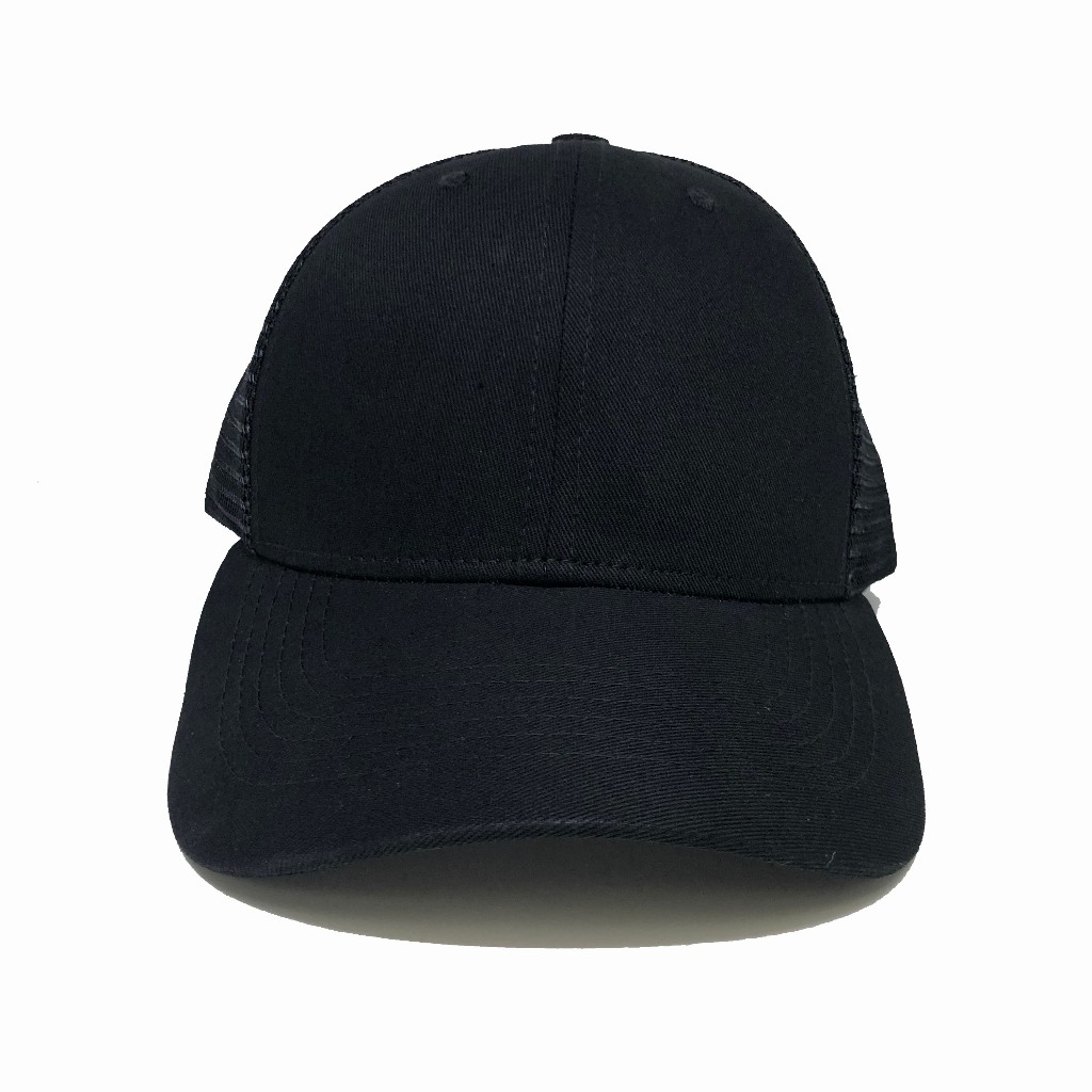 6 แผง Trucker Cap,5 แผง Trucker Cap สีธรรมดาสีดํา