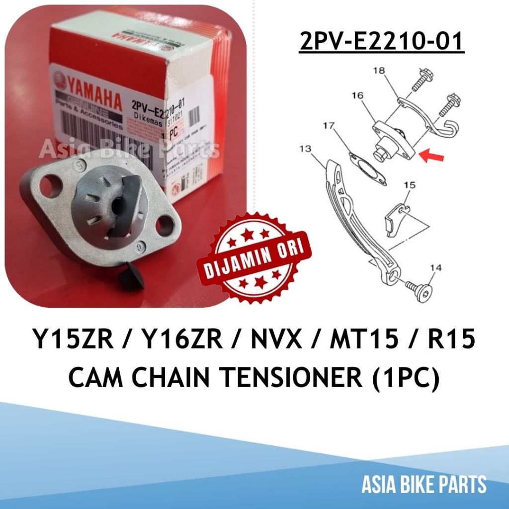 Yamaha Y15ZR / Y16ZR / NVX / MT15 / R15 M / EZ115 Cam Chain Timing Tensioner Assy - 2PV-E2210-01