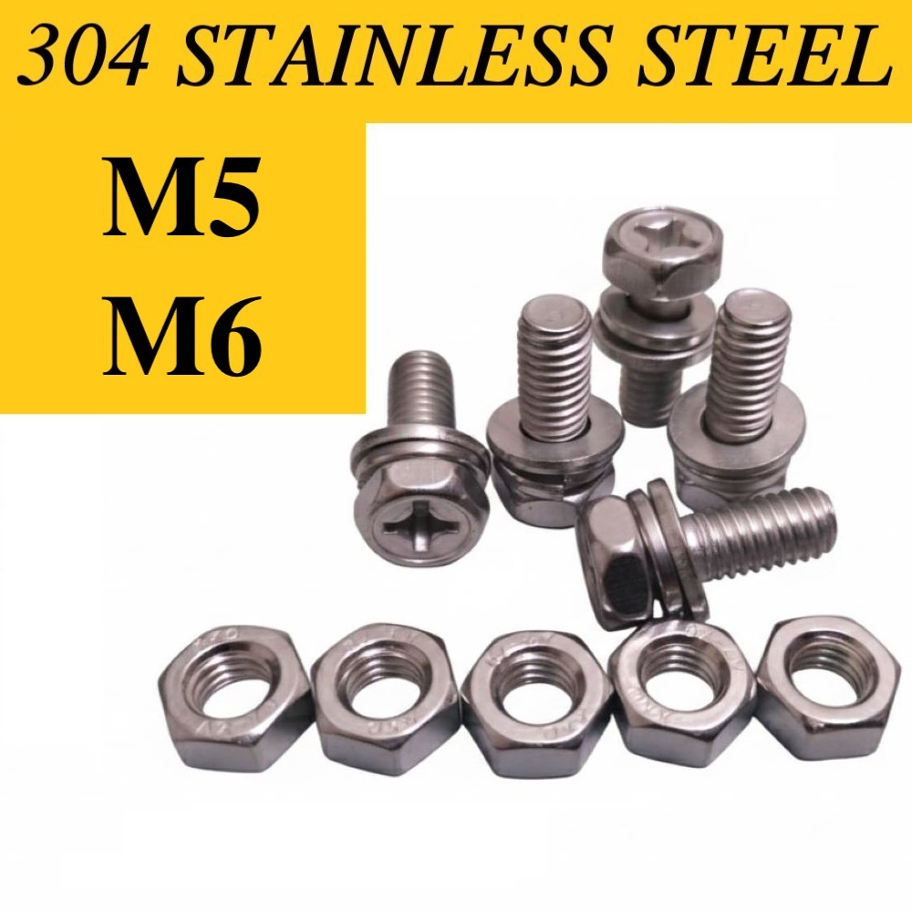 304 HEX HEAD SCREW M6 สแตนเลส
